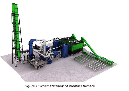 Schematic view of biomass furnace